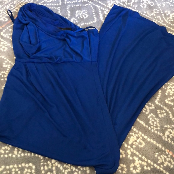 BCBGmaxazra Blue One Shoulder Maxi Evening Gown - Picture 2 of 4